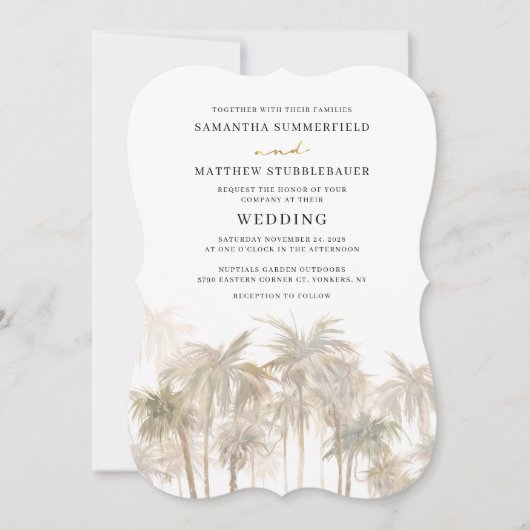 Waterverf van kustpalmbomen kaart (Voorkant)