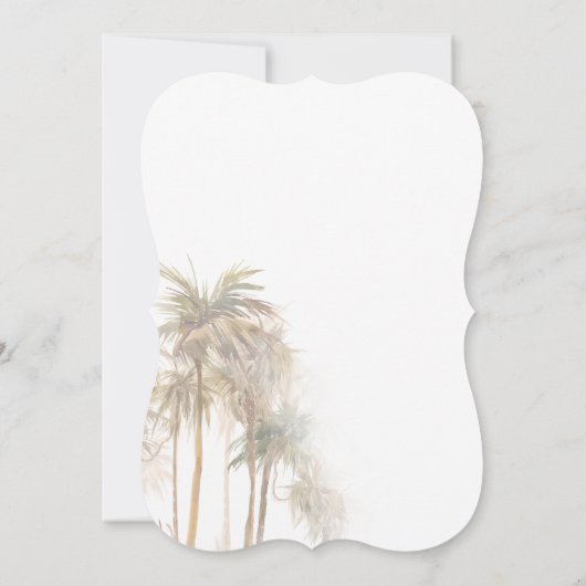 Waterverf van kustpalmbomen kaart (Achterkant)