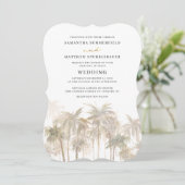 Waterverf van kustpalmbomen kaart (Staand voorkant)