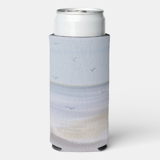 Waterverf van kuststrand seltzer can colo seltzer blikjeskoeler (Seltzer Achterkant)