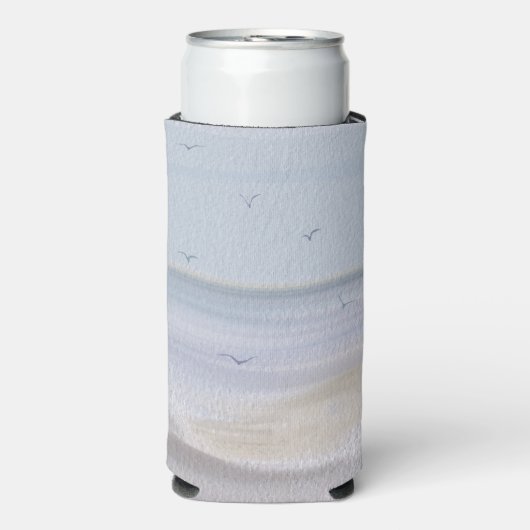 Waterverf van kuststrand seltzer can colo seltzer blikjeskoeler (Seltzer Voorkant)