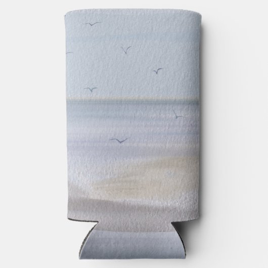 Waterverf van kuststrand seltzer can colo seltzer blikjeskoeler (Achterkant)