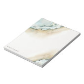 Waterverf van kuststrand van Elegant Zee Waves Zan Notitieblok (Linkerzijde)