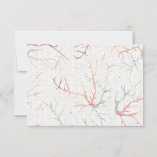 Waterverf van kuststrand van Florida Wedding RSVP (Achterkant)