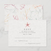 Waterverf van kuststrand van Florida Wedding RSVP (Voorkant / Achterkant)