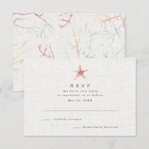 Waterverf van kuststrand van Florida Wedding RSVP Kaartje