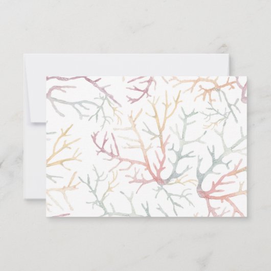 Waterverf van kuststrand van Florida Wedding RSVP Kaartje (Achterkant)