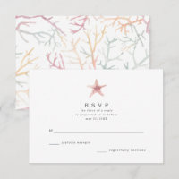 Waterverf van kuststrand van Florida Wedding RSVP