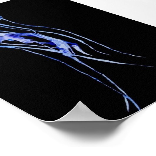 Waterverf van kwallen afdrukken poster (Hoek)