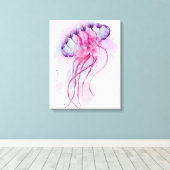 Waterverf van kwallen canvas afdruk (Insitu (Houten vloer))