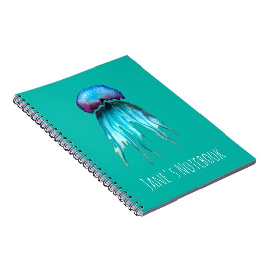 Waterverf van kwallen kleurrijke moderne aquatisch notitieboek (Rechterzijde)