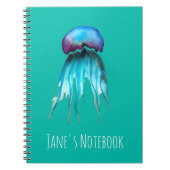 Waterverf van kwallen kleurrijke moderne aquatisch notitieboek (Voorkant)