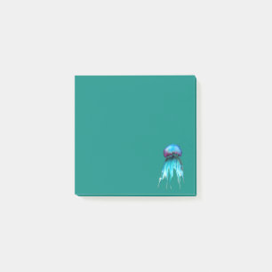 Waterverf van kwallen kleurrijke moderne aquatisch post-it® notes