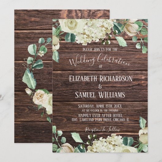 Waterverf van landelijke roestvrij hout kaart (Voorkant / Achterkant)