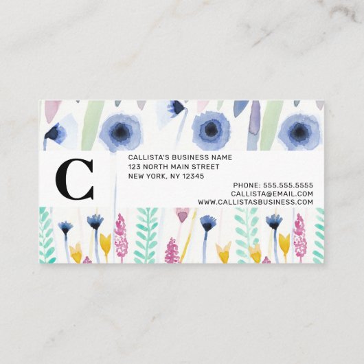 Waterverf van landschapskuikens visitekaartje (Achterkant)