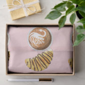 Waterverf van latte en chocolade-croissant tissuepapier (Geschenk)