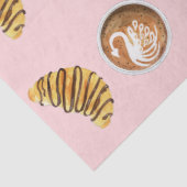 Waterverf van latte en chocolade-croissant tissuepapier (Detail)