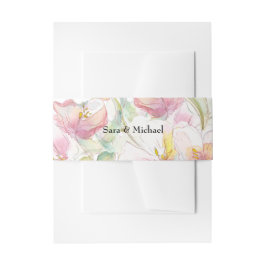 Waterverf van lavendel en roze Floral Uitnodigingen Wikkel