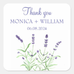 Waterverf van lavendellak kruiden rotsachtig paars vierkante sticker