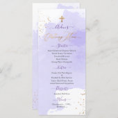 Waterverf van Lavender Christening+1st Birthday Me Menu (Voorkant / Achterkant)