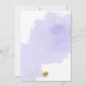 Waterverf van Lavender Christening+1st Birthday Ui Kaart (Achterkant)