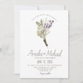 Waterverf van Lavender Eco Friendly Rustic Wedding Kaart (Voorkant)