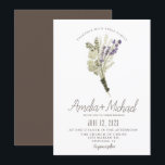 Waterverf van Lavender Eco Friendly Rustic Wedding Kaart<br><div class="desc">Waterverf Lavender Dry Floral Dried Bouquet Wedding Invitation</div>