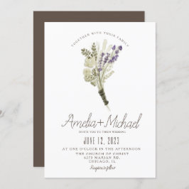 Waterverf van Lavender Eco Friendly Rustic Wedding Kaart