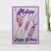 Waterverf van lavender en bijen Kaart op zaterdag (Voorkant)