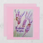 Waterverf van lavender en bijen Kaart op zaterdag (Voorkant / Achterkant)