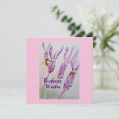 Waterverf van lavender en bijen Kaart op zaterdag (Staand voorkant)