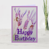 Waterverf van lavender en bijen Kaart op zaterdag (Voorkant)
