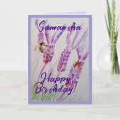 Waterverf van lavender en bijen Kaart op zaterdag (Voorkant)