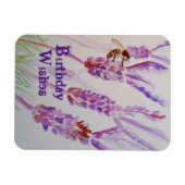 Waterverf van lavender en bijen Kaart op zaterdag Magneet (Horizontaal)