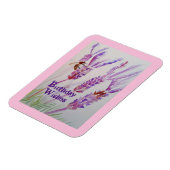 Waterverf van lavender en bijen Kaart op zaterdag Magneet (Linkerzijde)