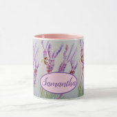 Waterverf van lavender en bijen Mok op zaterdag (Midden)