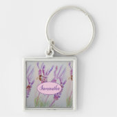 Waterverf van lavender en bijen Mok op zaterdag Ke Sleutelhanger (Voorkant)