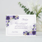 Waterverf van Lavender Floral Sympathie Hartelijk  Bedankkaart (Staand voorkant)