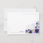 Waterverf van Lavender Floral Sympathie Hartelijk  Bedankkaart (Achterkant)