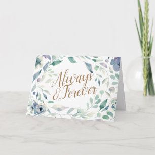 Waterverf van Lavender Floral Wedding Gefeliciteer Kaart