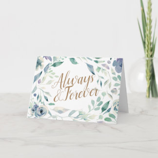 Waterverf van Lavender Floral Wedding Gefeliciteer Kaart