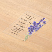 Waterverf van Lavender Rustic Elegant Wedding Acryl Uitnodigingen (Laagn)