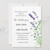 Waterverf van Lavender Rustic Elegant Wedding Kaart (Voorkant)