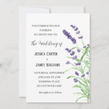 Waterverf van Lavender Rustic Elegant Wedding