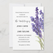 Waterverf van Lavender Rustic Elegant Wedding Kaart (Voorkant)