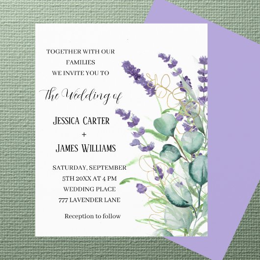 Waterverf van Lavender Rustic Eucalyptus Wedding