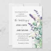 Waterverf van Lavender Rustic Eucalyptus Wedding Kaart (Voorkant)