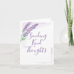 Waterverf van lavender Sending Kind Thoughts Kaart