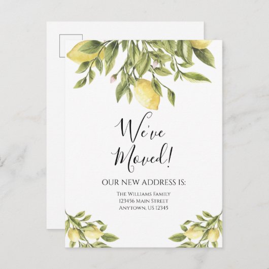 Waterverf van Lemons Greenery Briefkaart (Voorkant / Achterkant)