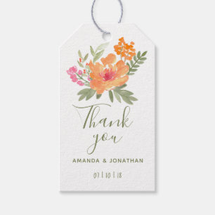 Waterverf van lente-bruiloft cadeaulabel